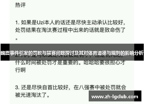 魏震事件引发的罚款与禁赛问题探讨及其对体育道德与规则的影响分析