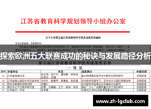 探索欧洲五大联赛成功的秘诀与发展路径分析